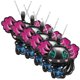 thumbnail image 2 of Colgantes de Ajolote Corazón High Monaco AxolotlNeck02 5 Pzas Negro/Azul Metal, 2 of 4