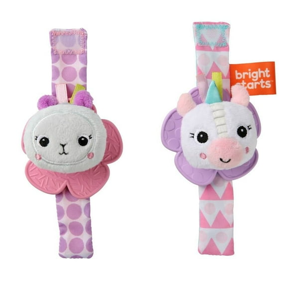 Juego de Mordederas Bright starts de Peluche Unicornio y Llama 2 pzas
