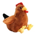 thumbnail image 4 of Muñeco de peluche de pollo para decoración de sala de estar, lindo juguete de animal de granja, muñeco de peluche marrón 30 cm, 4 of 9
