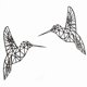 thumbnail image 1 of Cuadro Decorativo de Metal con Diseño colibrio geometrico Grande, 1 of 4