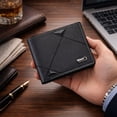 thumbnail image 1 of Cartera de cuero Cartera delgada para hombres con clip para dinero Cartera simple con doble pliegue Carteras para hombres con compartimento para tarjetas de crédito Cartera para hombres con monedero O, 1 of 6
