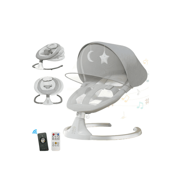 Mecedora Eléctrica Bebé Silla Bouncer Multifuncional Artefacto Mágico Para Calmar A Los Bebés Cuna Balanceadora color gris
