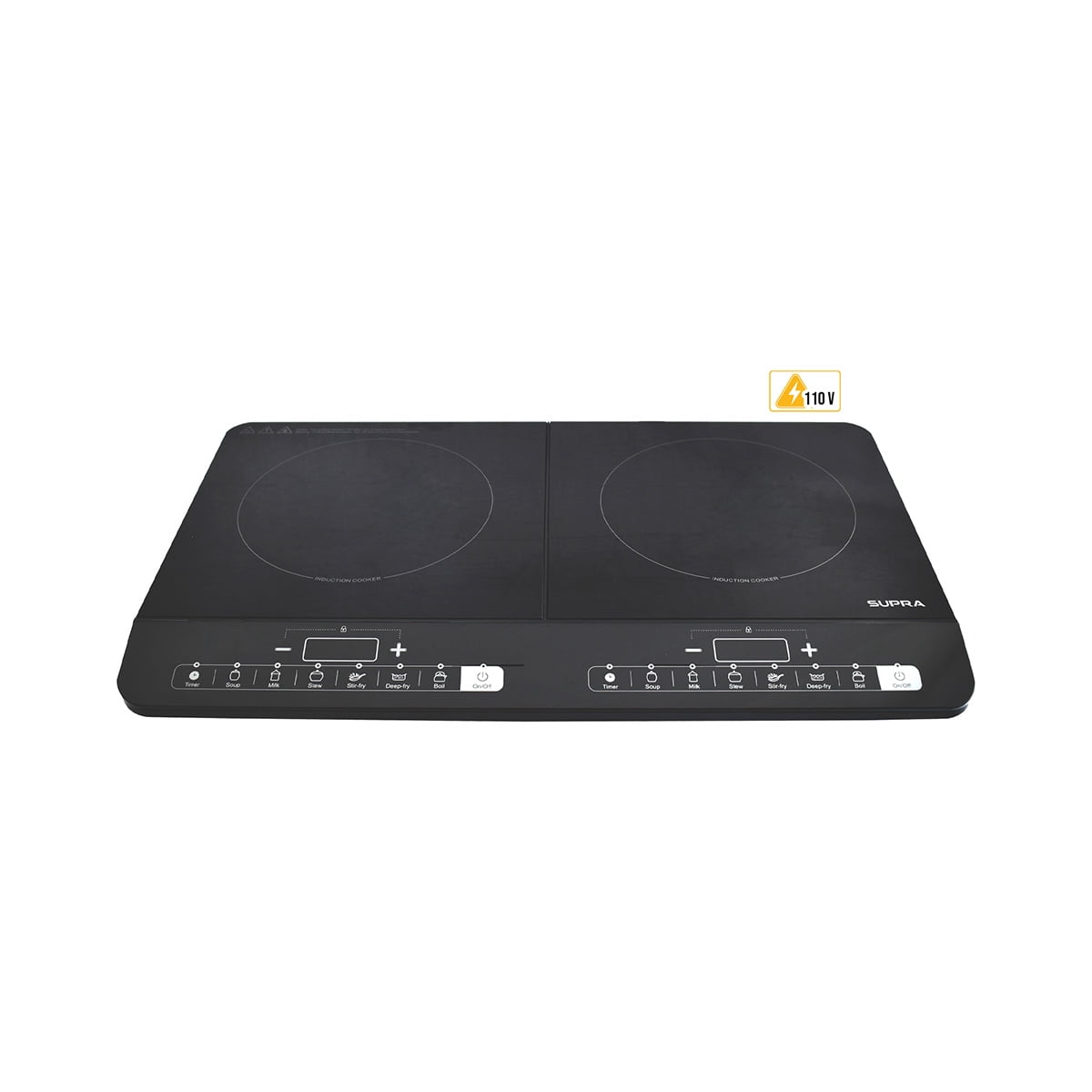 Parrilla de Induccion SUPRA 2 Quemadores Con Cubierta De Vidrio Templado
