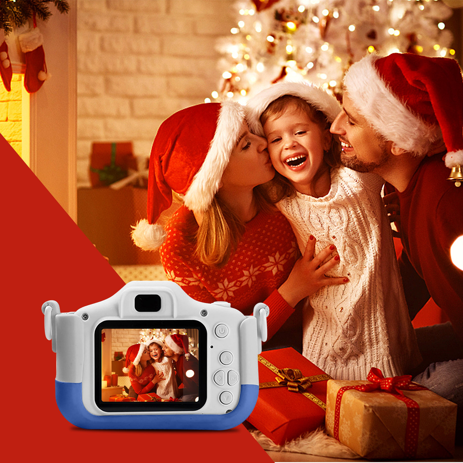 Cámara digital para fotografía infantil, video HD, mini cámara digital, lente frontal y trasera, 4000 W, HD, regalo para niños, regalo de Navidad para padres e hijos. Cámaras para niños.