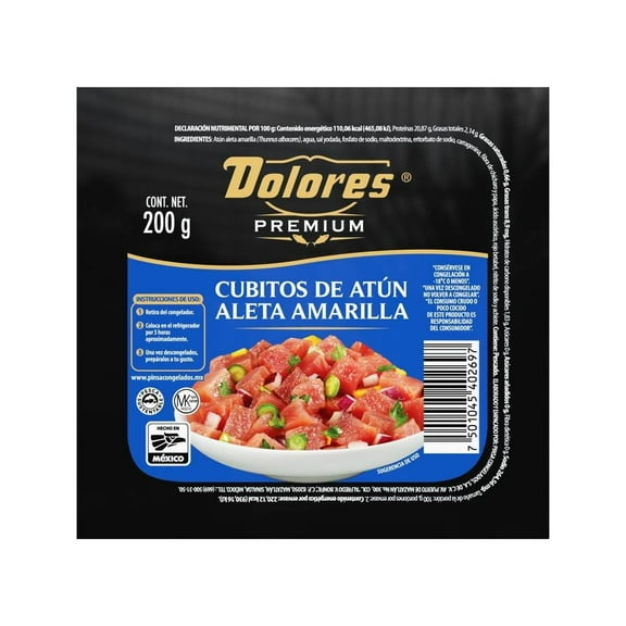 Cubitos de Atún Dolores Aleta Amarilla Congelado 200 g