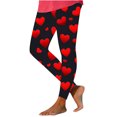 thumbnail image 1 of TaTaai Valentine's Day Heart Print Elastic Breathable Women High Waisted Tight Yoga Leggings Non-see-through Gym Workout Activewear Casual Daily Full Length Pants Gift, 1 of 7