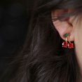 thumbnail image 4 of TABLZONE 1Par Aretes De Cereza Y Atractivos Para Mujer Con Material Resistente, 4 of 8