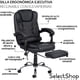 thumbnail image 5 of Silla Ejecutiva para Oficina con Reposapies Reclinable Y Giratoria Asiento para Trabajo Ergonómica con Descansapies Y Masaje De Espalda Asiento Y Respaldo Acojinados, 5 of 7