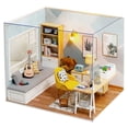 thumbnail image 1 of Estudio de la Sala de Estudio de Madera en Miniatura de la Casa de Muñecas de Diy Dollhouse Con Muebles Para Niños Amigos, 1 of 5