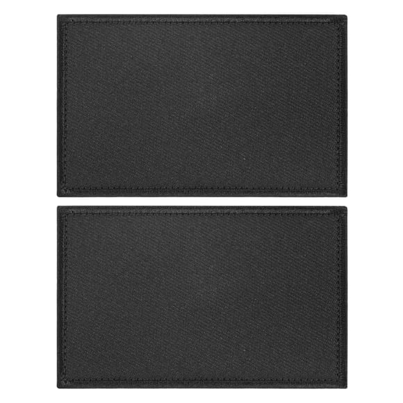 Uxcell 2-Pack Parche en Blanco de Bandera Negra Sólida, Parches Bordados Rectangulares de 3.1" x 2" Color Puro para Banderas de DIY para Ropa