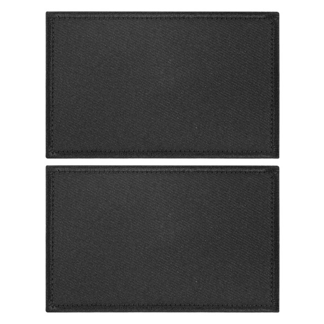 Uxcell 2-Pack Parche en Blanco de Bandera Negra Sólida, Parches Bordados Rectangulares de 3.1" x 2" Color Puro para Banderas de DIY para Ropa