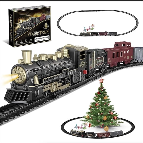 Juguete Tren Eléctrico Clásico De Carga Y Pasajeros P/ Niños