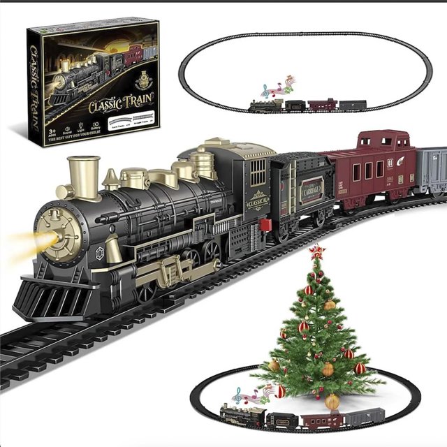 Juguete Tren Eléctrico Clásico De Carga Y Pasajeros P/ Niños