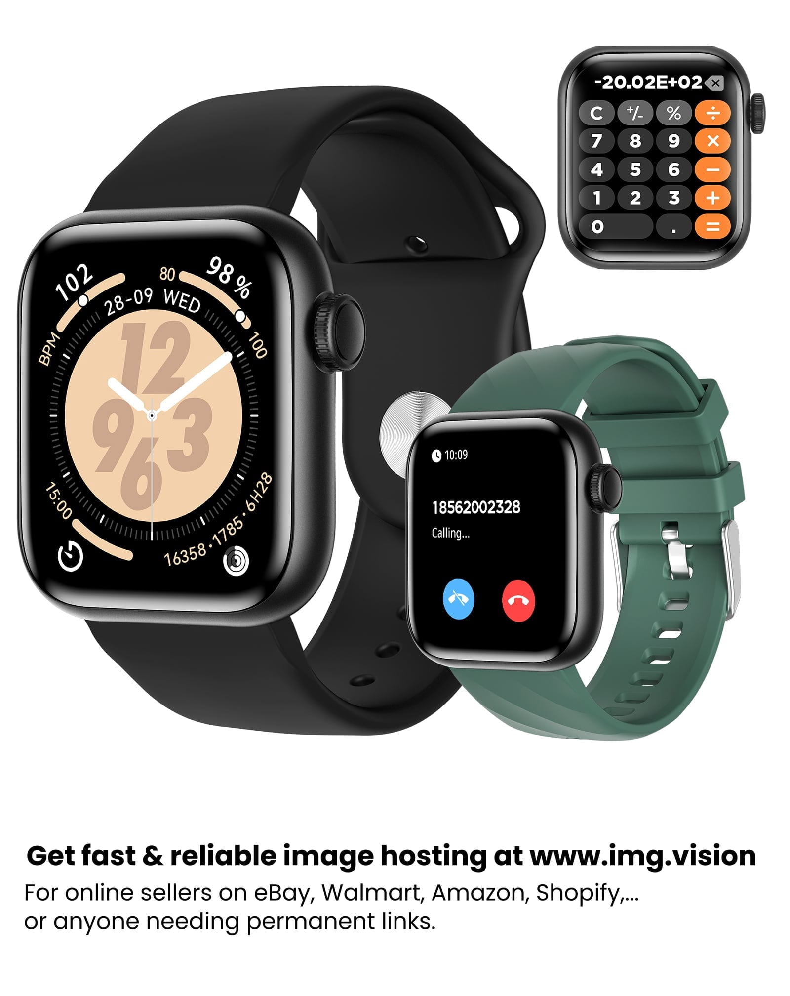 Reloj Inteligente Deportivo G-tide Elegance,Batería De 7 Días,Llamadas, Calculadora,Minijuegos,Resistencia Al Agua Ip68,Linterna,Nfc,Pantalla AMOLED 1,75 pulgadas,Pulsera y espejo de maquillaje,Negro