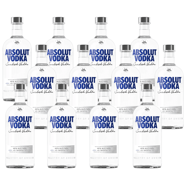 Caja de 12 Vodka Absolut Azul 750 ml