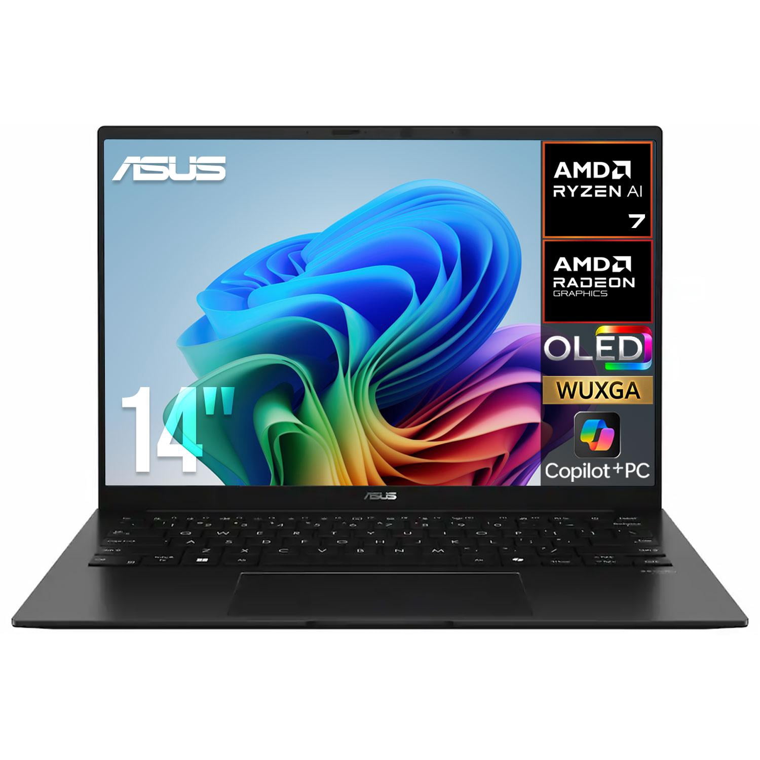 Laptop IA PC ASUS Zenbook 14 UM3406 AMD Ryzen AI 7 445 NPU 50 TOPS 16GB LPDDR5X SSD 1TB Pantalla 14" Touch WUXGA OLED Copilot+ PC Windows 11 Teclado Ingles