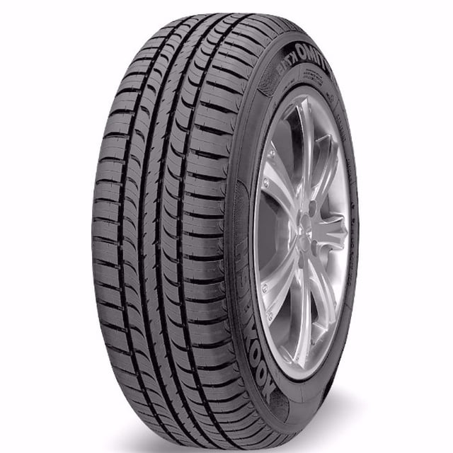 llanta 155/70 r14 hankook optimo k715 77t nfera optimo k715 vista 3/4 frontal de neumático negro 155/70 R14 con dibujo de ranuras longitudinales y bloques laterales, flanco con marca Hankook y texto NFERA, montada en rin plateado sobre fondo blanco.