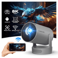 thumbnail image 1 of Magcubic Mini Proyector 8K Compatible con WiFi 6 y BT 5.4, Altavoz con Base de Sonido de 5W, Proyector Portátil Automático con Teclado Vertical Giratorio 180° para Hogar Recámara Películas para, 1 of 11