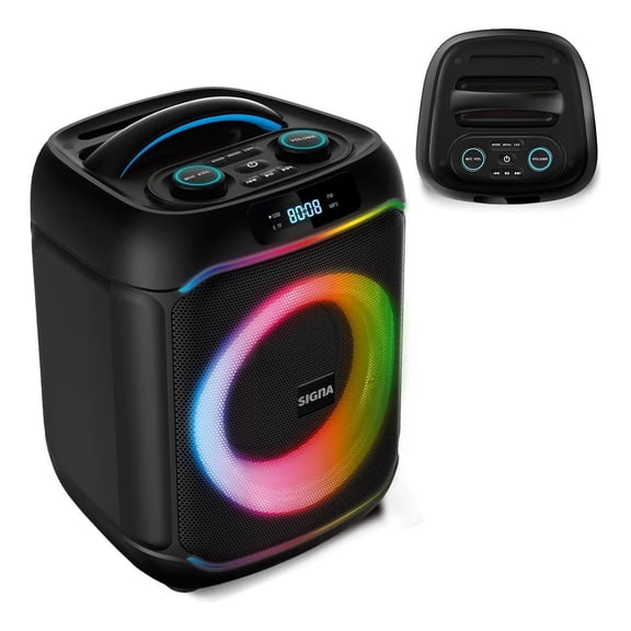Bocina Bluetooth Portátil 400w Con Microfono Luz De Colores