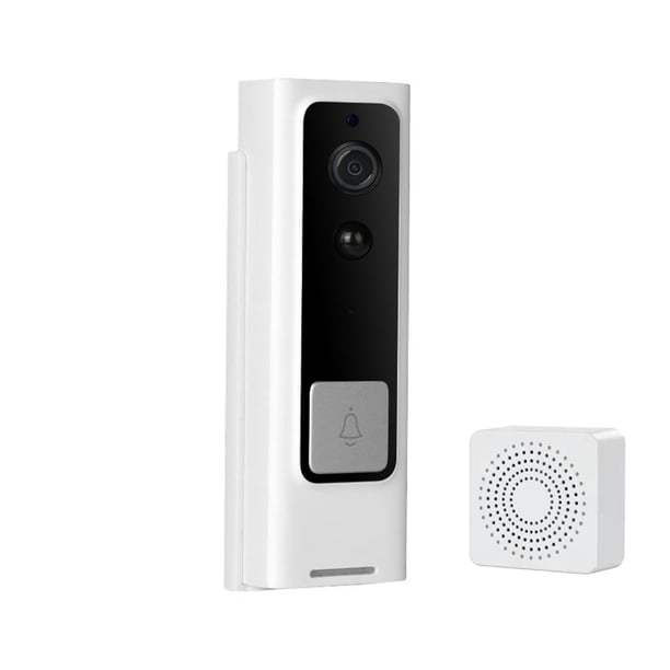 Cateissary Timbre inteligente con timbre Inalámbrico Inteligente Visual Bell Visión Mirilla Intercom Audio Botón Campanas Hogar Exterior Electrónica