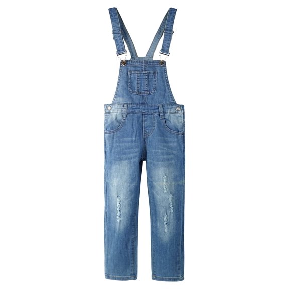Pantalones Vaqueros Ajustados y Rotos Para Niña y Niño,KIDSCOOL SPACE, Azul Claro, 4-5 Años
