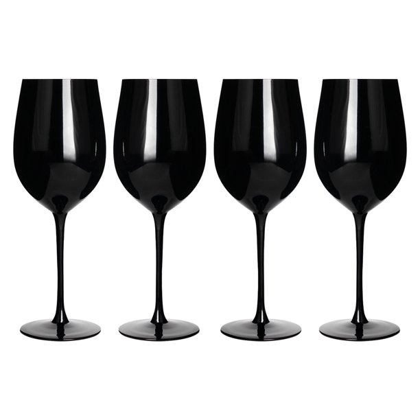 Set de 4 Copas de Vino Negro Mate 500 ml