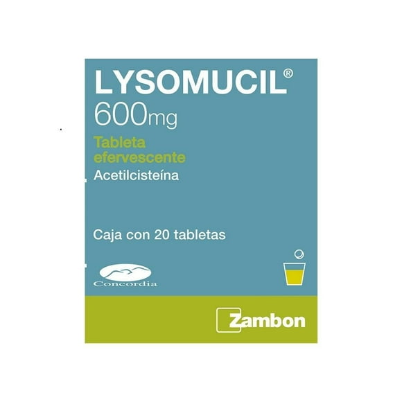 Lysomucil Acetilcisteína 600 mg 20 tabletas efervescentes