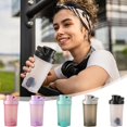 thumbnail image 1 of Botella de agua deportiva portátil 500ML | Taza para shaker de proteínas con báscula para mezclar, tapa abatible a prueba de fugas, agitador incorporado, boca grande fácil de limpiar | Gimnasio, 1 of 6
