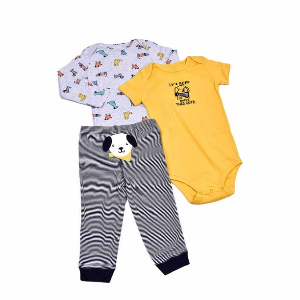 Conjunto 3 pzas Ropa de Bebé Pañalero Pantalón Niño Niña Dara Baby Beb005