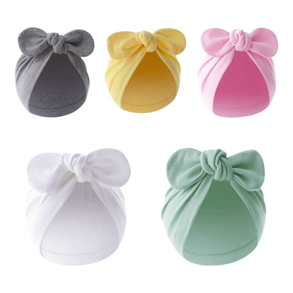 5 Piezas Turbante Gorrito De Algodón Suave Para Bebé