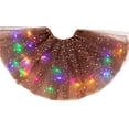 thumbnail image 1 of Faldas tutú para niña con lentejuelas y luces LED, ropa luminosa de ballet, disfraz brillante (marrón), 1 of 4