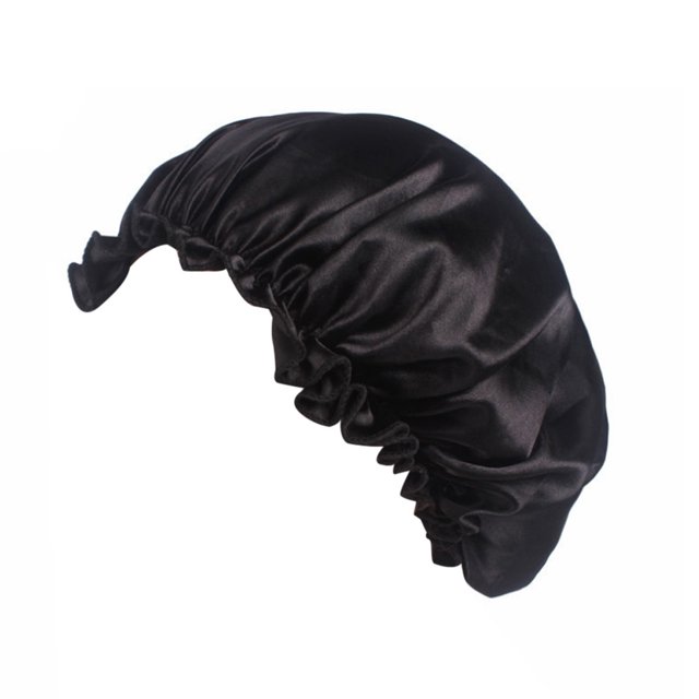 bonnet nuit turban foulard islamique en satin femme chapeau doux gorro de belleza negro; gorro turbante de satén con brillo, vista frontal centrada, silueta holgada y frunces elásticos en la abertura posterior, talla adulta, marca Mychoice; también suele usarse como accesorio para dormir o para proteger el cabello durante la noche.
