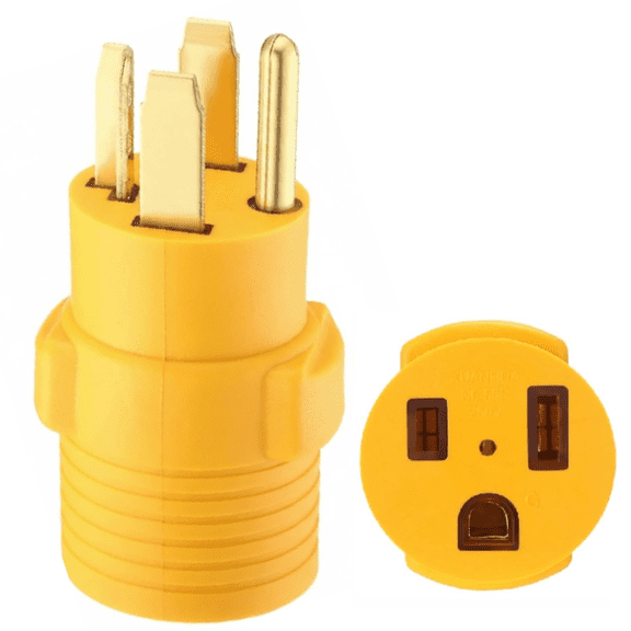 BALoFI Adaptador de Cargador EV de Secadora a Soldador - NEMA 14-30P a 6-50R, 240V 30A de 4 Pines a 50A de 3 Pines de Alta Resistencia para Secadoras, Soldadores (Amarillo)
