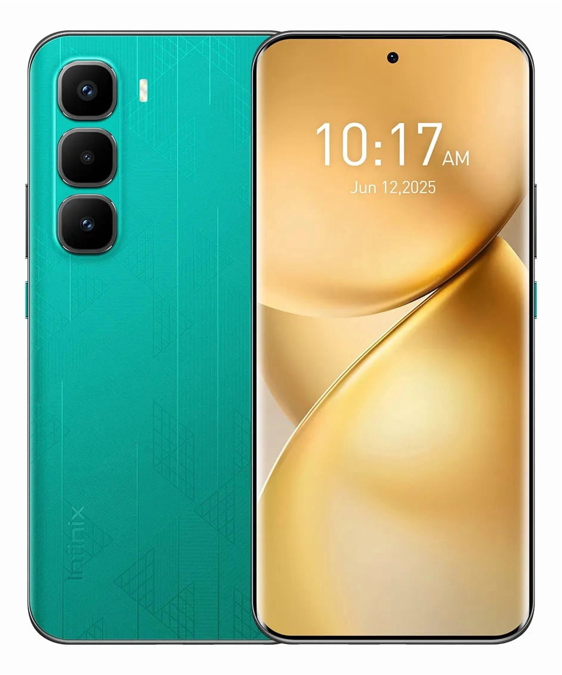 Celular Infinix Hot 60 Pro+ AI Phone Verde, Dual Sim, 16GB RAM, 256GB ROM, pantalla curva 3D AMOLED 1,5k 144Hz, batería 5160 mAh, carga rápida 45 W, cámara Sony 50 MP, diseño moderno, NFC,MTK G200 6nm