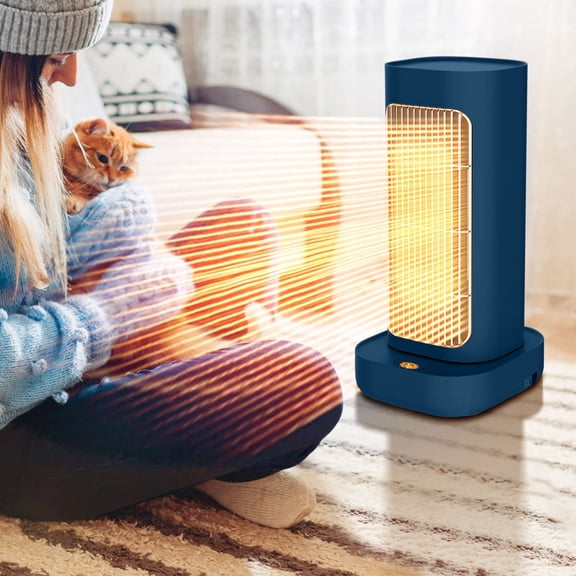 Calefactor portátil de 1300W de eficiencia energética - Calefactor cerámico portátil con protección contra sobrecalentamiento y volcamientos, ventilador de 2 velocidades, funcionamiento silencioso