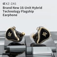 thumbnail image 2 of Auriculares KZ ZAS 7BA+1DD 16 Hybrid Drivers HiFi Bass Black, 2 of 8