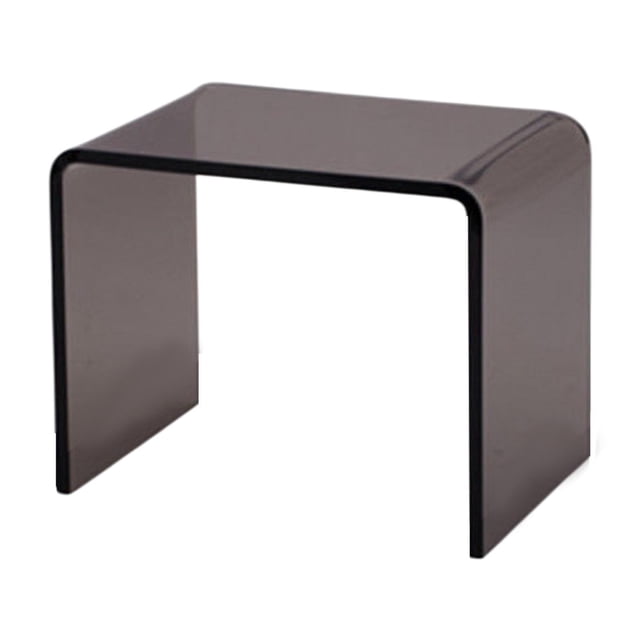 Mesa auxiliar de acrílico Mesa de centro de acrílico Taburete de paso Mesa auxiliar transparente Mesa auxiliar de acrílico Gris