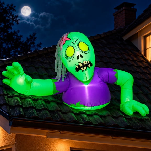 Inflable Halloween Zombie Gigante Emergente Luces Led 1.40 M