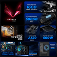thumbnail image 3 of Computadora Escritorio Xtreme PC Gaming Radeon Vega 8 Ryzen 3 3200G 16GB SSD 500GB WIFI para juegos casuales, trabajo y estudio, 3 of 6