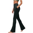 thumbnail image 1 of Amzcrzy Leggings Acampanados Mujer S-2XL - Yoga, Cintura Alta Sin Costura Delantera, Muy Elásticos Cómodos, Color Liso, Bolsillos Gris, 1 of 6