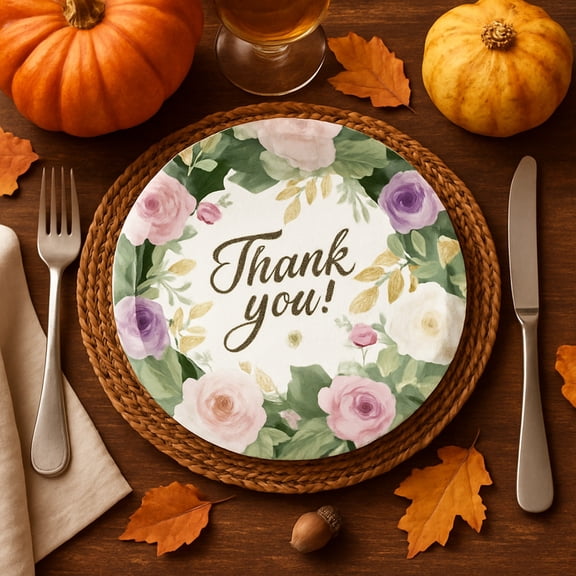Set de platos y servilletas desechables de papel Autumn Harvest - 10 platos, 20 servilletas, patrón floral otoñal para la cena y decoración de fiestas de Acción de Gracias