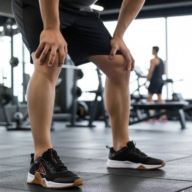 tenis pirma cross training para hombre east side 1313, zapatillas negras ámbar con corte textil transpirable y suela EVA con hule plana; vista 3/4 frontal de un par puestos en un gimnasio sobre piso antideslizante, logo Pirma visible; ideales para entrenamiento de fuerza, HIIT y uso en gimnasio.