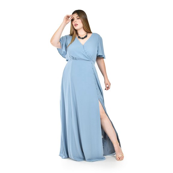 Vestido largo con abertura Roman Fashion / Tallas Extras, 2010 (Azul claro) azul 42