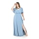 thumbnail image 1 of Vestido largo con abertura Roman Fashion / Tallas Extras, 2010 (Azul claro) azul 42, 1 of 6