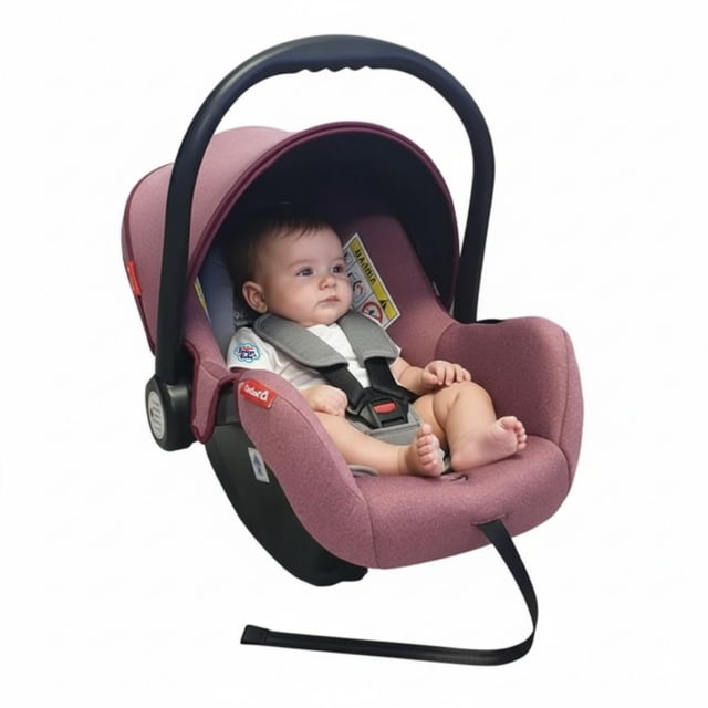 autoasiento etapa 1 d'bebe mai rosa Autoasiento 0+/1 rosa con capota plegable, arnés de 3 puntos y protectores desmontables para cuello y espalda; asa negra regulable permite transporte y posición de mecedora o silla fija; sistema de anclaje universal y homologado ECE 44/04.