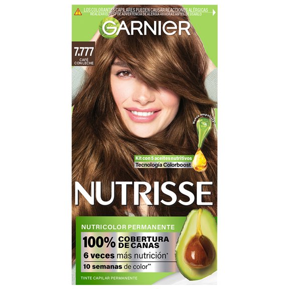 Tinte para cabello Garnier Nutrisse 7.777 café con leche