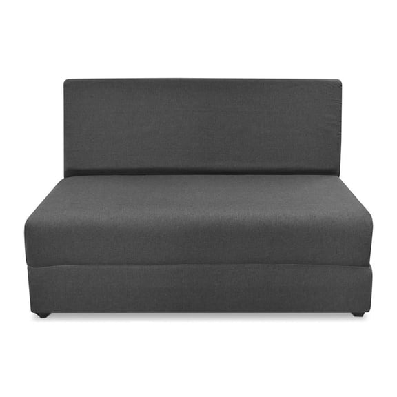 Sofa Cama Individual Compacto Tela Suede Color Gris