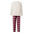 thumbnail image 2 of Conjunto de pijama navideño familiar a juego, camisetas de manga larga con estampado de árbol de Navidad y pantalones a cuadros. Ropa de dormir navideña., 2 of 9