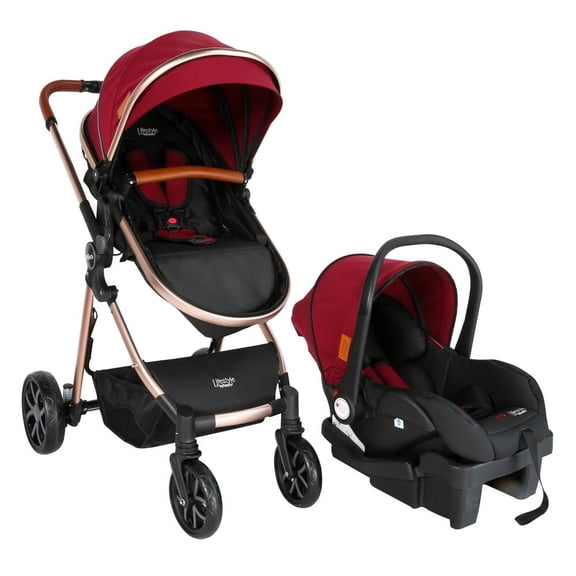 Sistema de Viaje Infanti Mike De Aluminio Base Para Autoasiento Rojo
