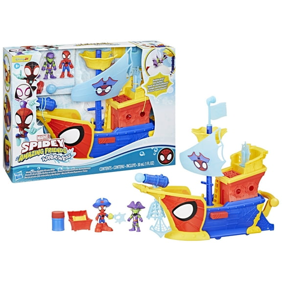 Set de Juego Hasbro Marvel Spidey and his Amazing Friends Barco Pirata con Telarañas y Burbujas